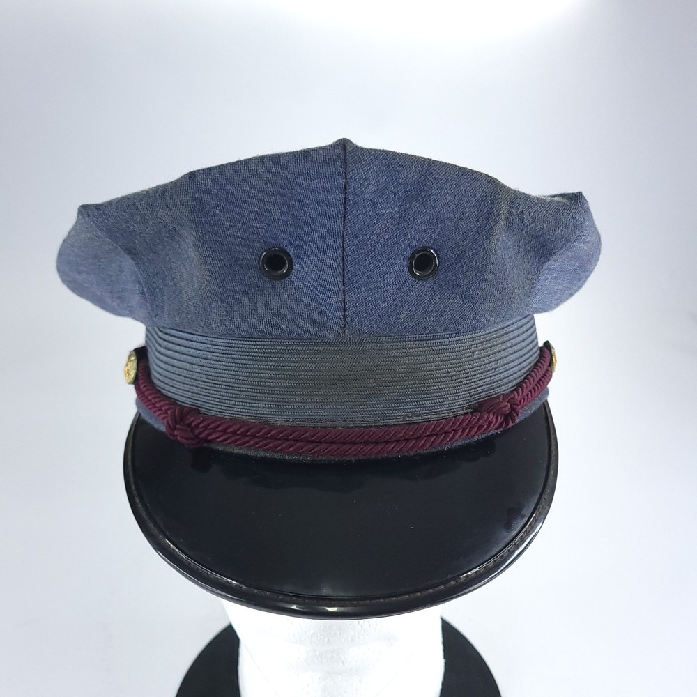 Vtg 1950s US Post Office Dept POD Brimmed Hat without Badge Size 7 Blue Red Rope